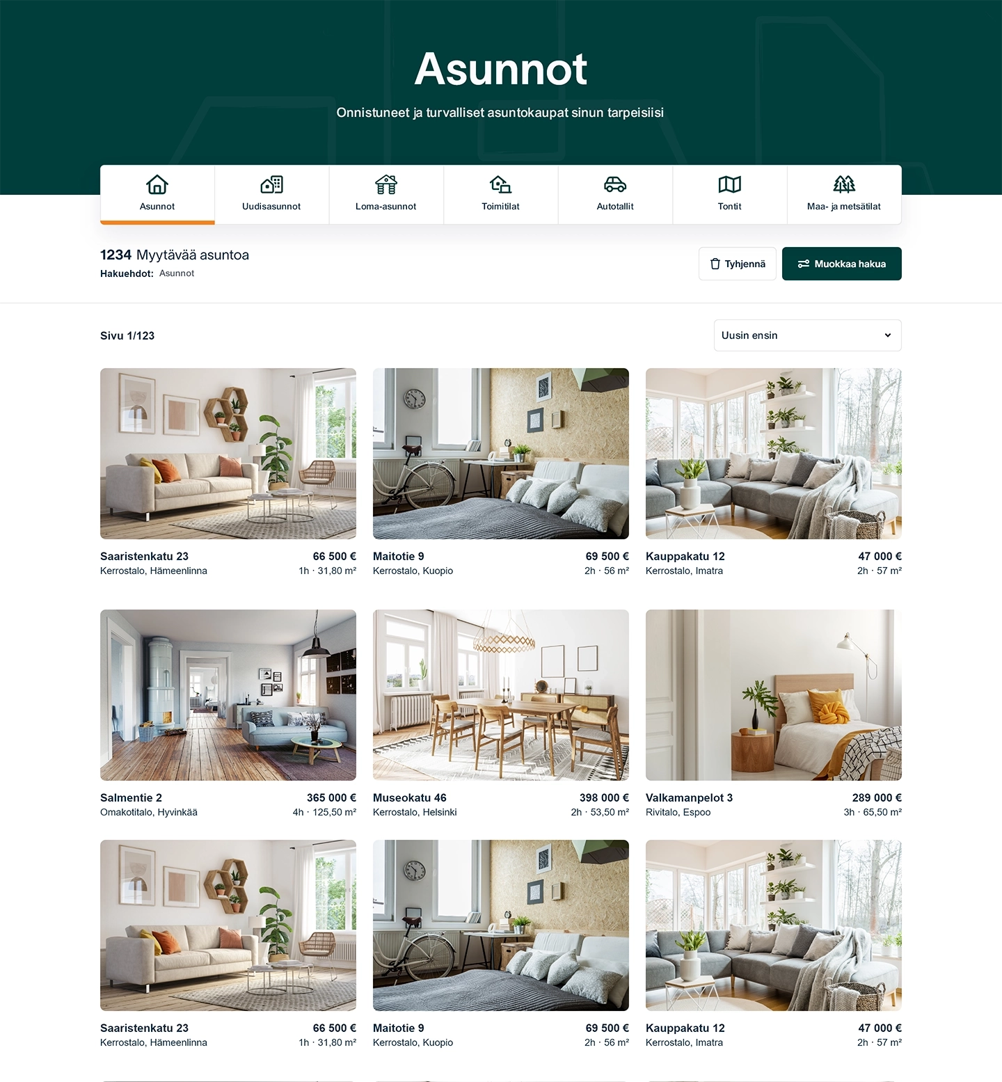 Layout image of the Huoneistokeskus detailed apartment search